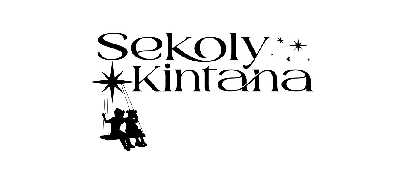 kids swinging from a star on Sekoly Kintana logo